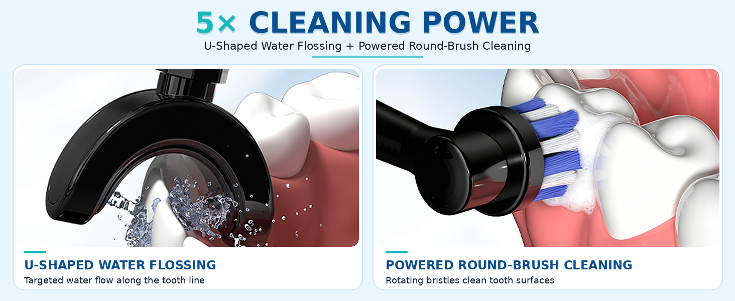 toothbrush with water flosser