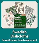 FEBU Swedish Dishcloths for Kitchen. 5 Pack, Reusable Paper Towels Washable