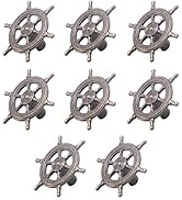 KYIEN Pack of 8 Retro Nautical Ship Rudder Wheel Cabinet Knobs Drawer Cupboard Dresser Furniture ...