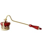 Pewery Red Crown Candle Snuffer, Hand-Painted Metal Candle Extinguisher with Non-Slip Handle, Ele...