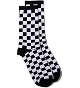 Zhhuoc 1Pair Fashion Harajuku Trends Checkerboard Socks Geometric Checkered Socks Hip Hop Cotton ...