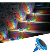 WELPUR 1 Pack Solar Ground Lights Outdoor Waterproof Solar Garden Lights 3 Modes Landscape Lighti...
