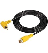 SinLoon RCA Extension Cable, 90 Degree RCA Male to Female Stereo Audio Cable, Gold-Plated Compati...