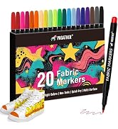 Fabric Markers Permanent for Clothes, 20 Colors Paint Pens for Clothing Canvas Tote Bags T-Shirt ...