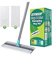 JOYMOOP Hands Free Multi Purpose Flat Mop, Dust Mop for Pet Hair and Floor, 36 Dry + 6 Wet Refill...