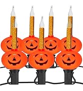 PASUTO Pumpkin Bubble Lights String - 7Ft Vintage Jack O Lantern With 7 Orange Liquid Bubble Ligh...