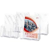 GTI Acrylic Brochure Holder 8.5 x 11 inch, 4 Packs Brochure Display Stand for 4