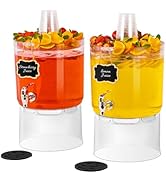 2 Gallon Beverage Dispenser for Parties 2 PACK, BPA-Free Drink Dispenser with No Drip Spigot, Jui...