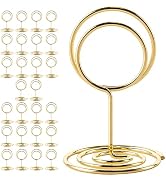 warmtree 26 Pieces Gold Table Number Holders - Place Card Holders & Table Number Stands for Weddi...