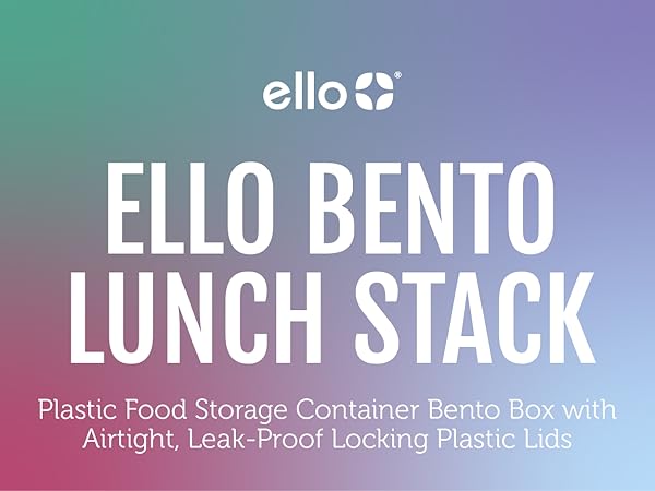 ello bento lunch stack plastic food storage container bento box with airtight locking lid