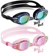 Aegend 2 Pack Kids Goggles, Swimming Goggles for Kids Age 4-16 Boys and Girls Youth, Anti-Fog Wat...