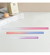 Honagu 3 Pack Acrylic Clear Ruler, Color Transparent Plastic Ruler, Measuring Tools for Student S...