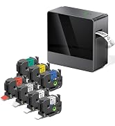 EazeID Label Maker with 7pk Color 24mm Tapes, P780BT Rechargeable Label Maker Bluetooth, 9mm 12mm...