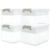 Citylife 17 QT Storage Box with Removable Tray Closet Organizers and Storage Clear Storage Contai...