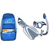 OCEANIC Adult Snorkel Set/Kit: Dependable mask, Snorkel, fins & mesh Gear Bag