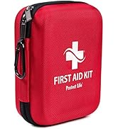 First Aid Kit - 200 Piece - for Car, Home, Outdoors, Sports, Camping, Hiking or Office | Red Case...
