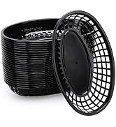EUSOAR Plastic Bread Serving Baskets, 24pcs 9.4" x 5.9" Fry Fast Food Baskets, Oval-Shaped Tray f...