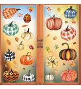Fall Pumpkin Window Clings, 8 Sheets 38 Pcs Autumn Window Decals Stickers for Glass Fall Clings f...