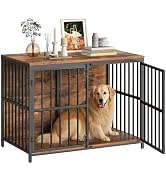 HOOBRO 38.6" Dog Crate Furniture, Wooden Dog Kennel Indoor, Heavy Duty Dog Cage for Small/Medium ...