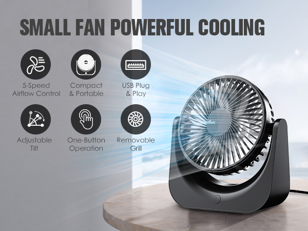 TRILINK USB Desk Fan