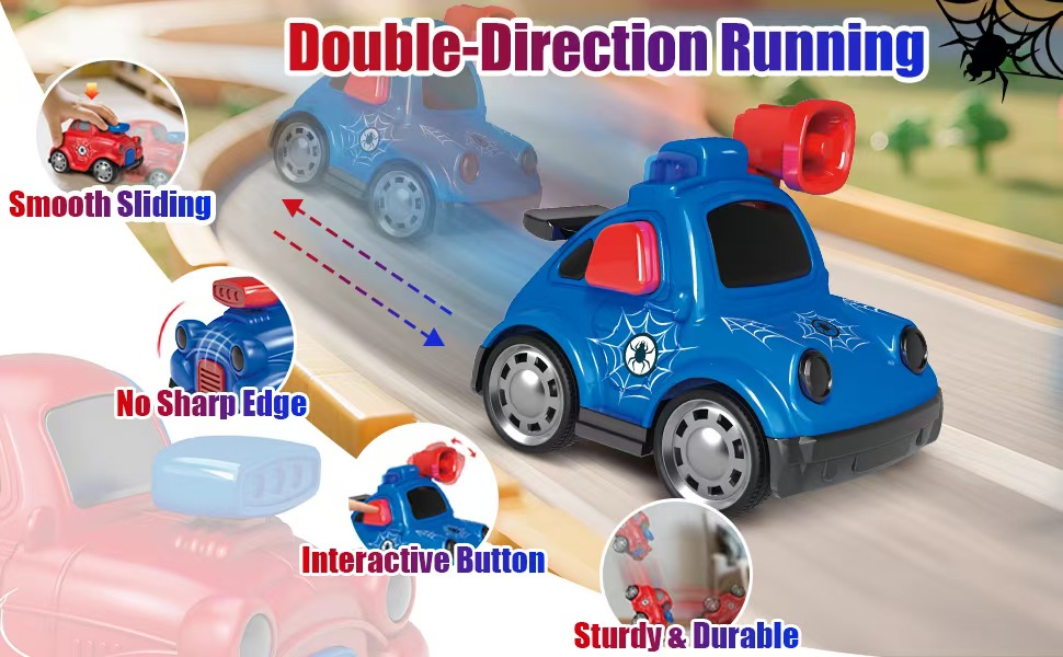Toy Cars For Toddlers 1-3, Push and Go Cartoon Inertia Cars