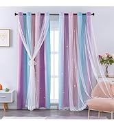 XiDi Curtains for Girls Bedroom Kids Room Unicorn Princess Theme Home décor 63 inches Length (Pin...