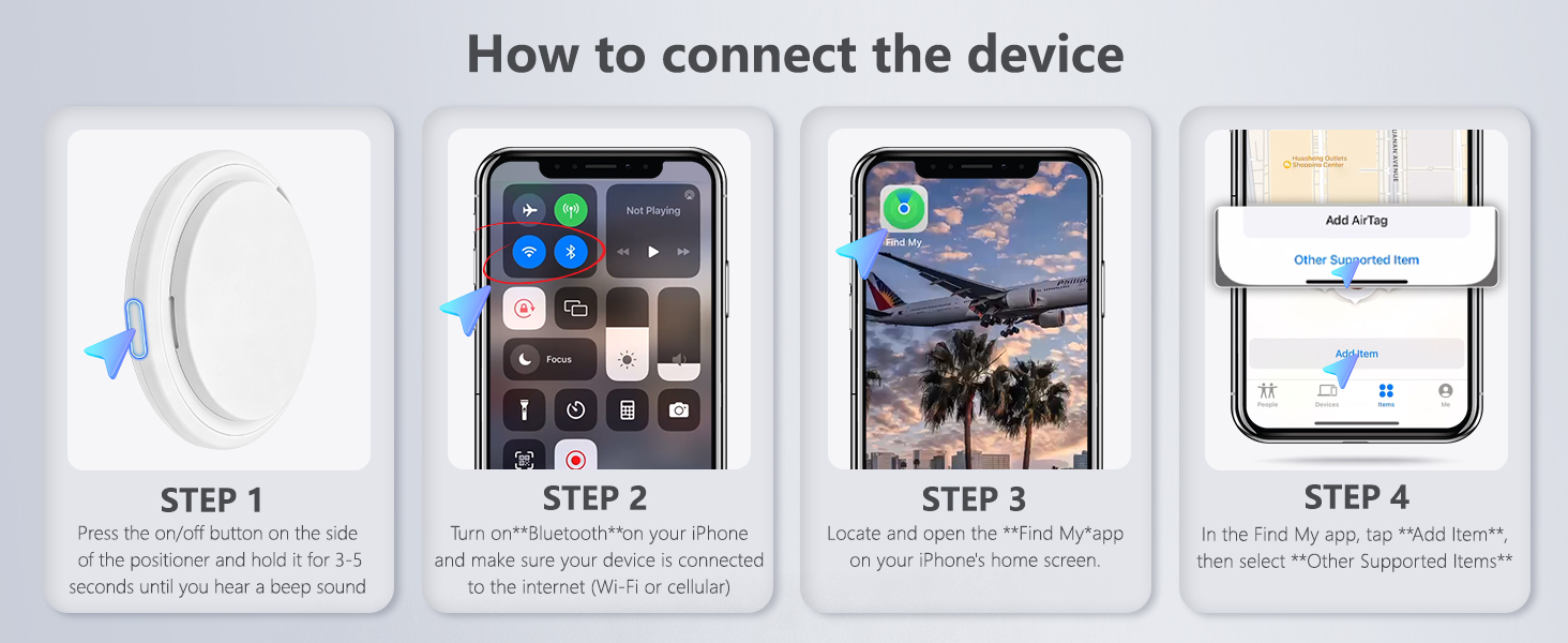 How to connect Air Tracker Tags to devices using mobile phone