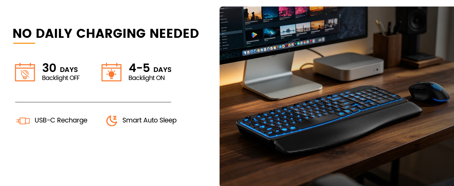 long battery life keyboard and mouse combo