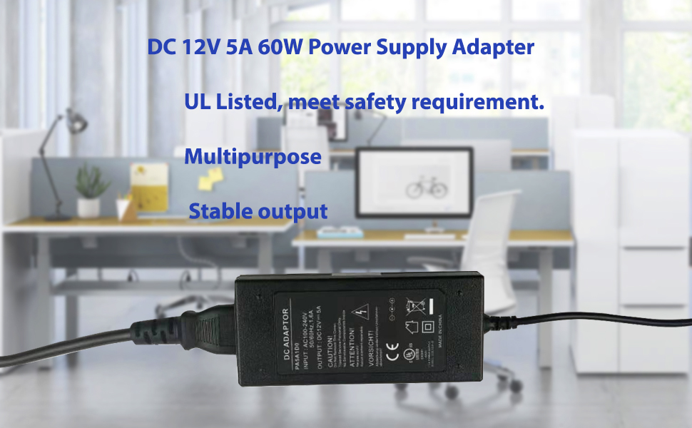 DC12V 5A 60W Power Supply adapter,DC12V Adapter Transformers LED Strip Module Light