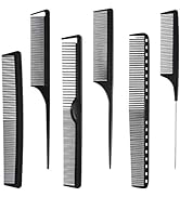 6 Pieces Carbon Fiber Hair Combs Set, General Styling Grooming Comb, Anti Static Heat Resistant H...