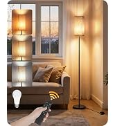 GOEBLESON 64.2” Dimmable Floor Lamp for Living Room with Remote and Foot Switch, Corner Floor Lam...
