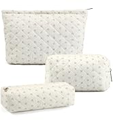 3 Pcs Makeup Bag Cosmetic Bag Set for Girls Women Checkered Travel Organizer Bathroom Toiletry Po...