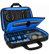 TRENLUVA DJ Controller Case for DDJ-FLX4/REV1/400 with Laptop Compartment | Padded DJ Carrying Ca...