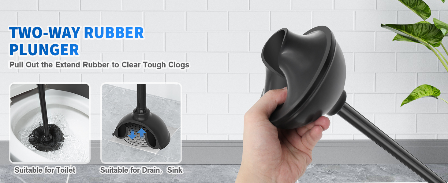 Toilet plunger and brush set
