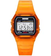 Gosasa Unisex Digital Sports Watch Classic Transparent Color PU Strap 30M Waterproof Casual Watch...