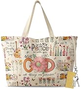 Miss Adola Large Tote Bag for Women - Aesthetic Cute Big Canvas Bags with Zipper Cotton Shoulder ...