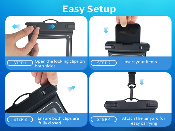 floating waterproof phone pouch with card holder