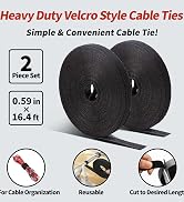 ResBamotix Reusable Hook and Loop Cable Ties, Heavy Duty Cut-to-Length Cord Management Wraps, Adj...