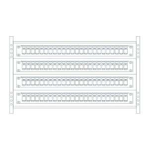 24-Port Blank Keystone, 1U, Patch Panel, Cat5, Cat5e, Cat6, Cat6A, UTP, KP24