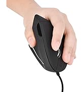 Ergonomic Vertical USB Wired Mouse, Left Handed Optical Mouse, 3 Adjustable DPI 800/1200/1600, 6 ...