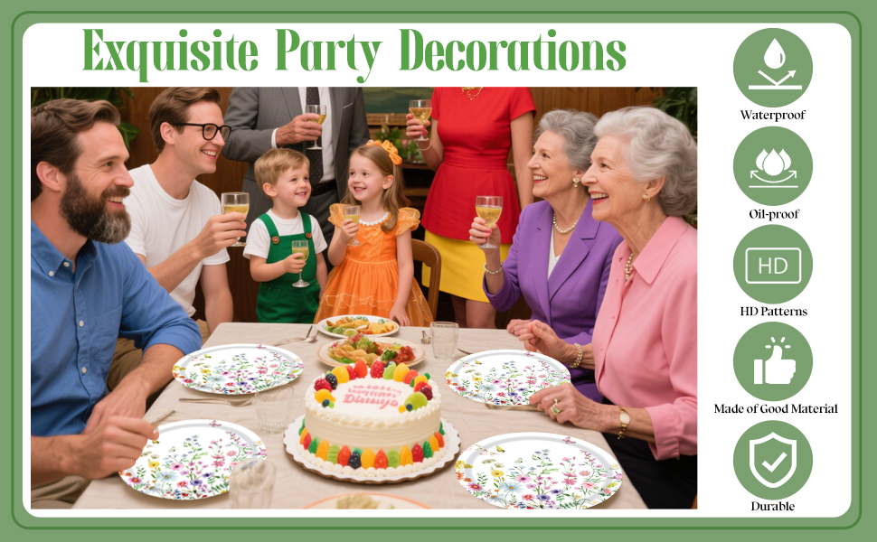 wildflower birthday plates