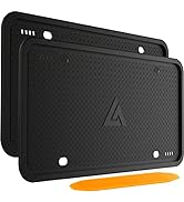 Aujen Silicone License Plate Frames Black, 2 Pack Car License Plate Covers, Universal US Car Blac...