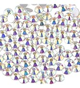 beadsland 1440pcs Flat Back Crystal Rhinestones Round Gems for Nail Art and Craft Glue Fix, Cryst...