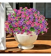 Besteek 20 Bundles Artificial Flowers for Outdoors, Fake Silk Flowers UV Resistant Faux Realistic...