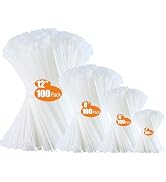 Zip Ties Assorted Sizes 400 Pack 4/6/8/12 Inch Cable Ties Heavy Duty Plastic Wire Ties UV Resista...