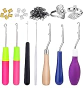 Crochet Hooks for Hair Set, 7 PCS Latch Hook Crochet Needles + 2 Pcs Adjustable Knitting Crochet ...