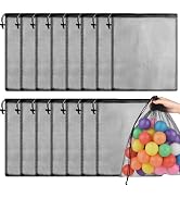 PLULON 15 Pcs Mesh Bag Drawstring Mesh Laundry Bags, 13 x 15.5 Inch Nylon Drawstring Bag for Pool...