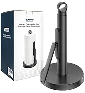 theaoo Heavy-Duty Stainless Steel Paper Towel Holder with Tension Arm – Easy One-Handed Tear, Mod...
