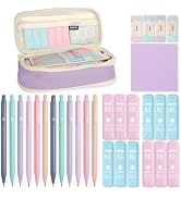 Mechanical Pencil Set with Cute Pencil Case, 12x Pastel Mechanical Pencils 0.5 & 0.7mm with 720x ...