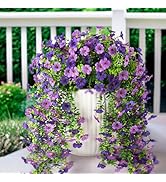 ZFProcess Artificial Hanging Flowers Plants for Outdoor Spring Decoration, 2PCS Faux Silk Daisy U...